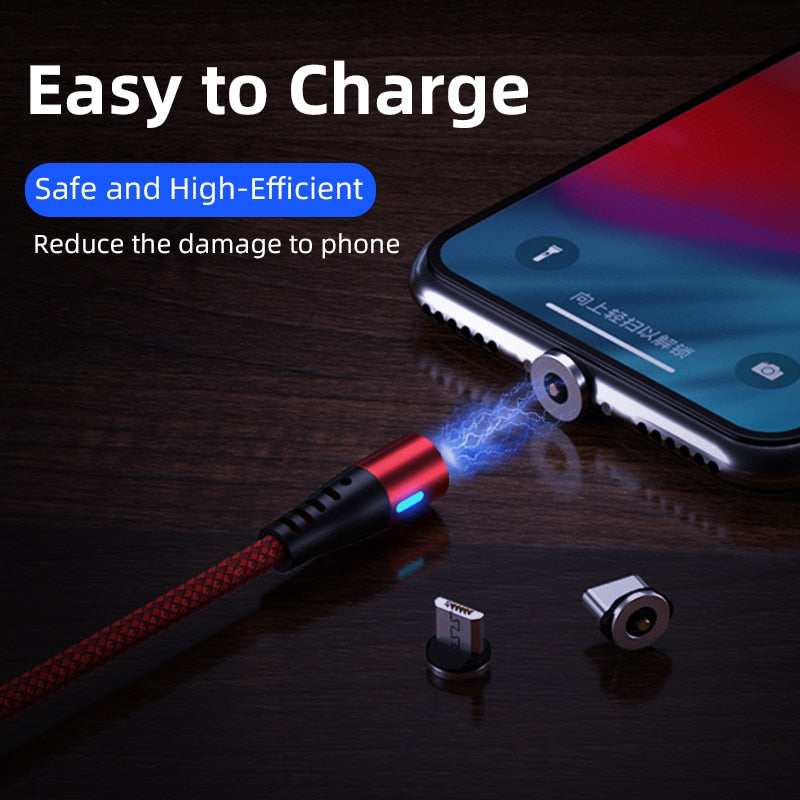AUFU LED Magnetic USB Charging Cable USB Type C Phone Cable Magnet Phone Charger Micro USB For iPhone 11 12 Pro Max For Xiaomi
